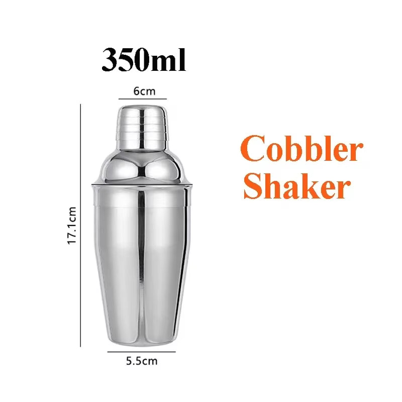 Stainless Steel Cocktail Shaker Set Mixer Bartender Kit Cobbler Boston Shaker Bars Set Tools Jigger Mixer Muddler Pourer Spoon