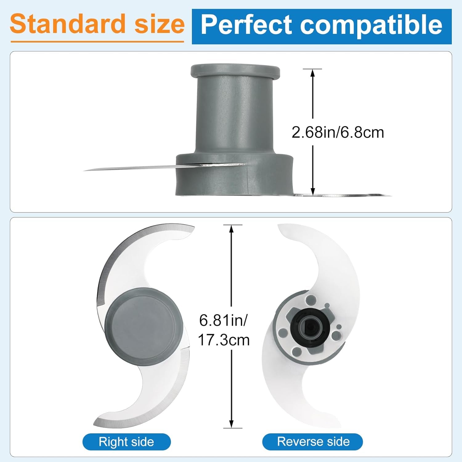 27055 Replacement S Blade Compatible with Robot Coupe R101, R2, R2N, R2B, R2U Commercial Food Processor, S Smooth Blade Assembly, 1 Year Warranty