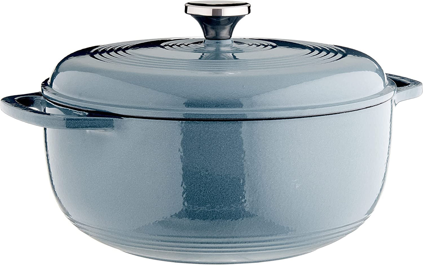 6 Quart Enameled Cast Iron Dutch Oven with Lid – Dual Handles – Oven Safe up to 500° F or on Stovetop - Use to Marinate, Cook, Bake, Refrigerate and Serve – Blue