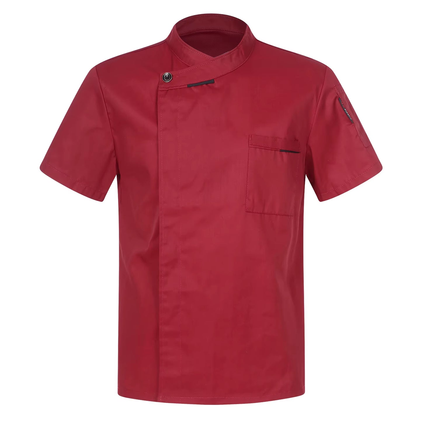 Mens Chef Shirt Work Uniform Cross-Over Collar Chef Coat Kitchen Restaurant Hotel Unisex Cooking Jacket with Pockets Chef Tops