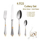 4/8/12/16/20/24/28 PCS Luxury Gold Plated Flatware Set Dishwasher Safe Cutlery Antique Silverware with Hollow Handle Table Knife