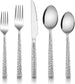 Hammered Silverware Set, 40-Piece Stainless Steel Square Flatware Set for 8, Metal Tableware Cutlery Set Includes Dinner Knives/Forks/Spoons, Modern Design & Mirror Polished - Dishwasher Safe