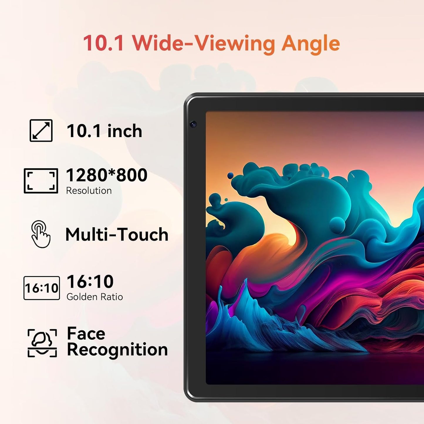 Tablet,10.1" Android Tablet with Octa-Core Processor 10GB RAM 128GB ROM HD IPS Touchscreen 8H Battery, Wi-Fi 6, BT 5.0, Dual Camera, Google Tablets 2024