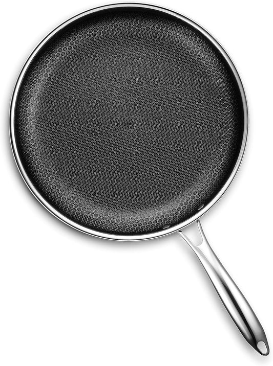 Hybrid Nonstick Frying Pan, 12-Inch, Stay-Cool Handle, Dishwasher and Oven Safe, Induction Ready, Compatible with All Cooktops