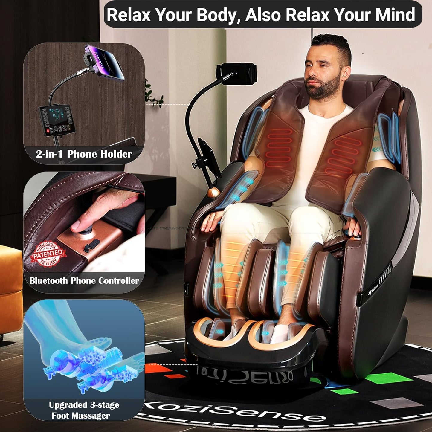 Massage Chair Full Body, Zero Gravity Sl-Track Shiatsu Massage Recliner Chair with Heat, AI Control, Body Scan and Calfrest Extension