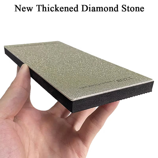 New Thickened Non-Slip Base Diamond Stone Kitchen Knife Sharpening System Tool 15 Degree Sharpener Whetstone Leather Polishing