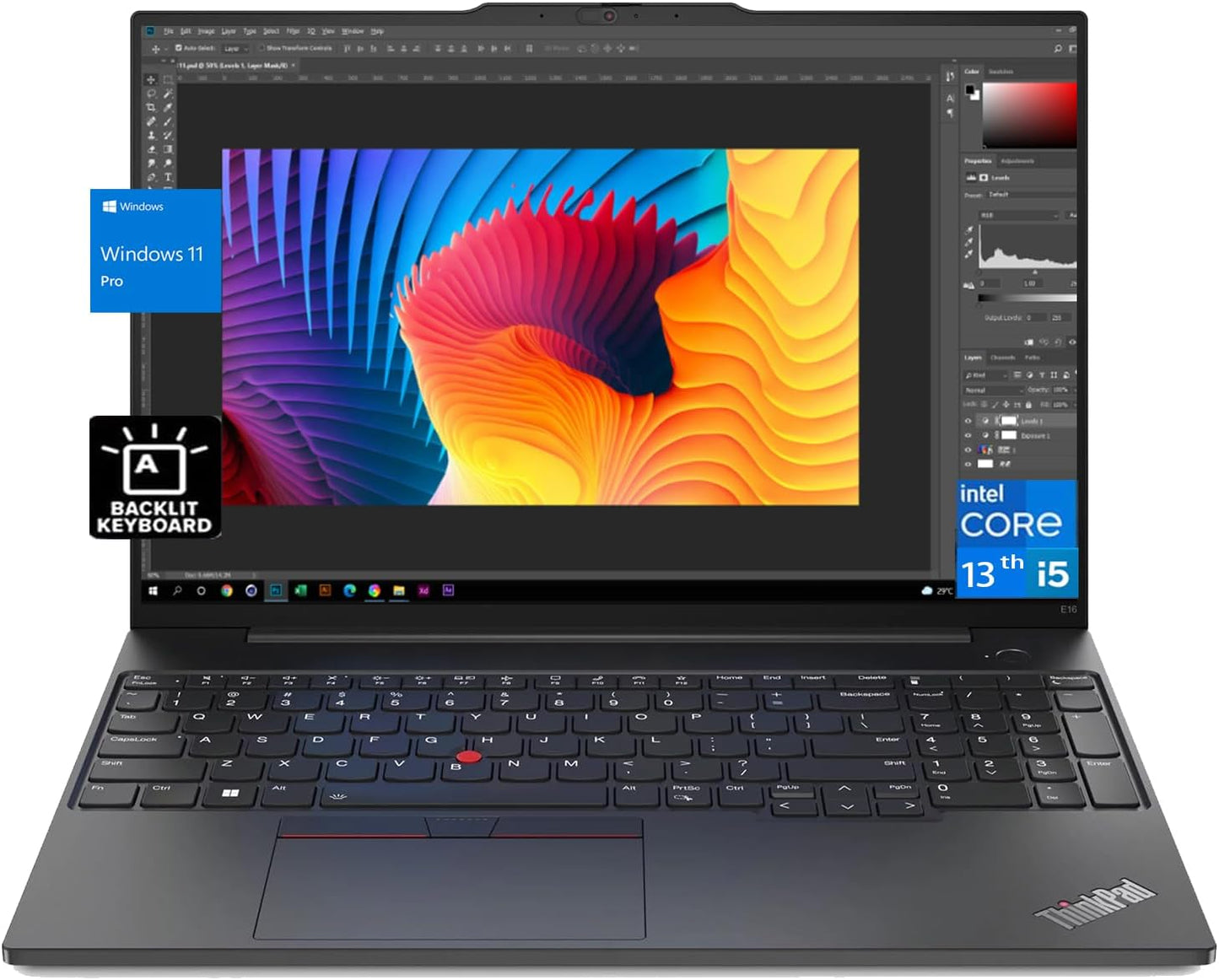 Thinkpad E16 Business Laptop, 16" WUXGA Display, AMD Ryzen 5 7530U (Beat I7-1165G7), 24GB RAM, 1TB Pcie SSD, Webcam, HDMI, RJ-45, Fingerprint Reader, Wi-Fi 6, Windows 11 Pro, Black