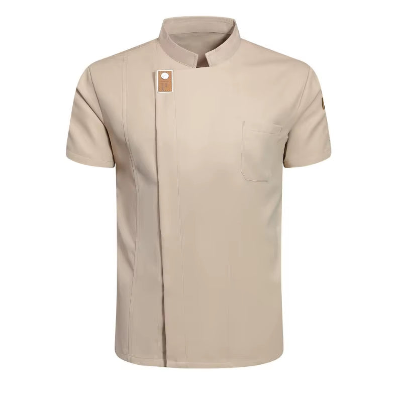 2024 New Men Women Chef Jacket Short Sleeve Cook Shirt Bakery Restaurant Waiter Uniform Top