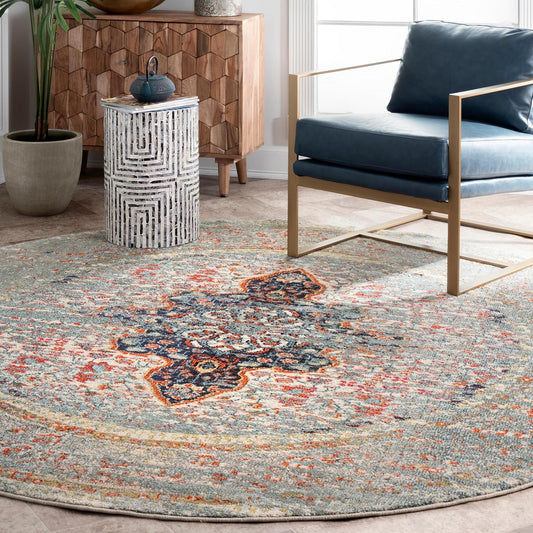 Sarita Distressed Persian Area Rug, 5 Ft 3 In, Grey