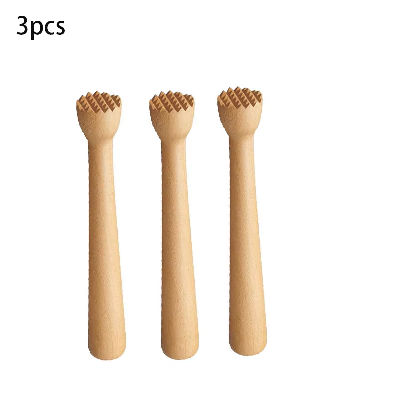 Wooden Juice Press Muddler for Cocktails Ice Crusher Muddler Bar Tool Kitchen Fruits Lemon Juice Press Hammer Mashing Ice Sticks