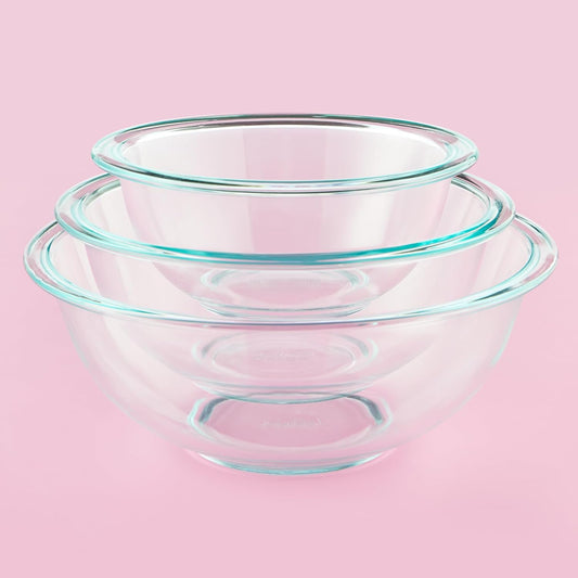 Glass, 3-Piece, 3 PC Mixing Bowl Set