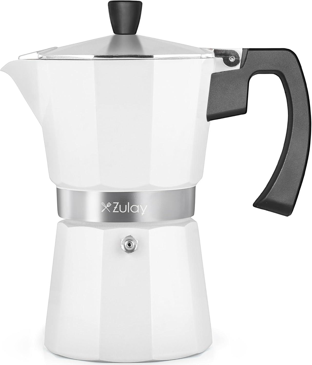 Zulay Premium Moka Pot Espresso - Leak-Proof Stovetop Espresso Maker - Perfect for Authentic Cuban & Italian Style Espresso - Makes 3 Espresso Cups - Silver