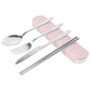 Portable Cutlery Set 4Pcs Stainless Steel Silverware Set with Case for Lunch Box Reusable Travel Camping Flatware Set Personal