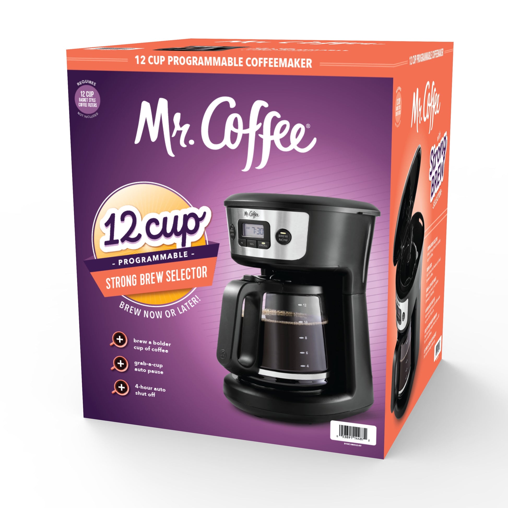 12 Cup Programmable Coffee Maker with Strong Brew, Stainless