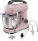 Electric Stand Mixer, 4 Quarts, Dough Hook, Flat Beater Attachments, Splash Guard, 7 Speeds with Whisk, Aqua