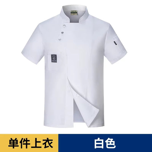 Men Chef Short Sleeves Uniform Kitchen Restaurant Chef Coat Shirt Bakery Breathable Chef Dress Long Sleeves Chef Jackets Apron