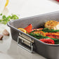 Bakeware Nonstick Steel Roaster with Flat Rack, 11-Inch X 15-Inch, Gray