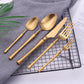 10/15/20/25/30Pcs Gold Tableware Dinnerware Stainless Steel Cutlery Set Sliver Knife Fork Spoon Set Kitchen Utensils Flateware