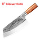 Professional Cleaver Knives Heavy Duty Chinese Knife Wooden Handle Laser Damascus Knife Cleaver Meat Chicken Fish Kitchen Knife