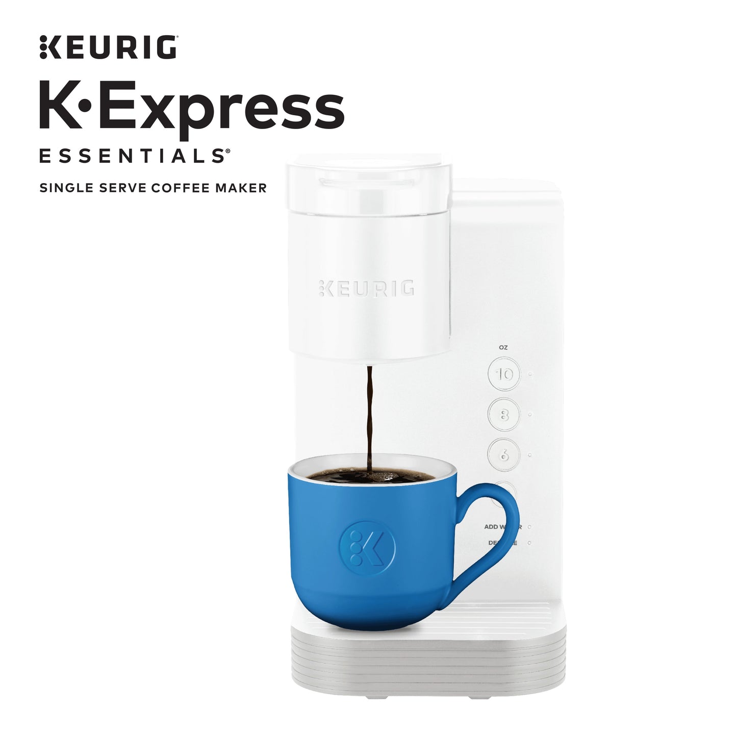 K-Express Essentials Single-Serve K-Cup Pod Coffee Maker, Cloud White