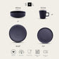 Cleo Modern Stoneware 16-Piece Dinnerware Set, Plates and Bowls Set, Dish Set Service for 4, Dark Blue