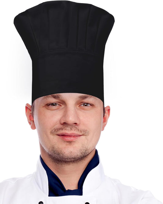 Chef Hat,Adult Adjustable Hook and Loop Tape Baker Hat Kitchen Cooking Chef Cap for Men Women Kids