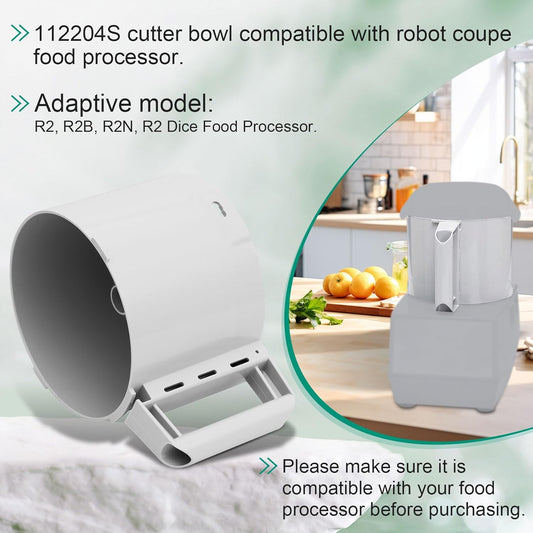 112204S Cutter Bowl Compatible with Robot Coupe R2, R2B, R2N, R2 Dice Food Processor, 3 Quart Bowl, Gray, 1 Year Warranty