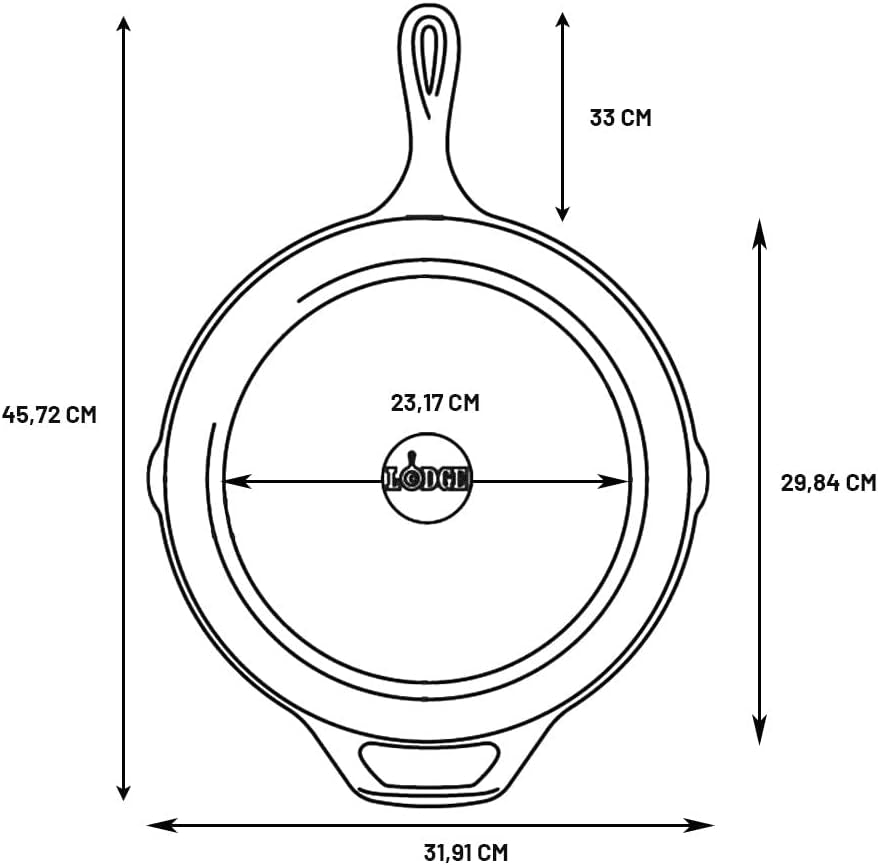 Cast Iron Skillet with Red Silicone Hot Handle Holder, 12-Inch