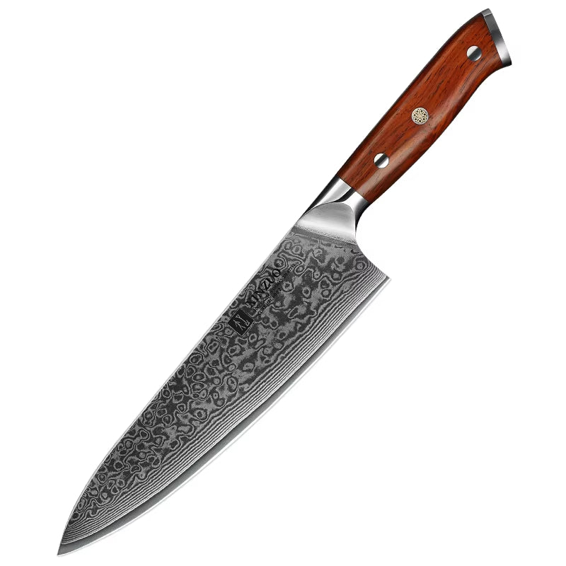 8.5 Inch Chef Knives High Carbon Chinese VG10 67 Layer Damascus Kitchen Knife Stainless Steel Gyuto Knife Rosewood Handle