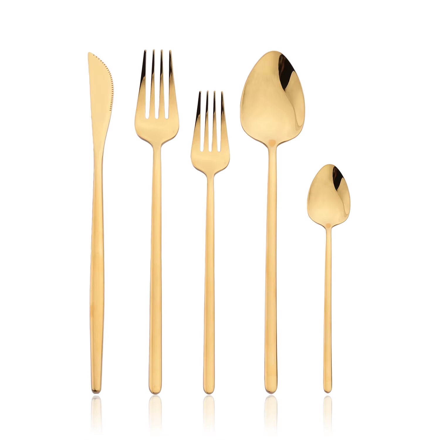 New 2023 Cutlery Set 18/10 Stainless Steel Flatware Set Fork Spoon Knife Dinner Set Golden Dinnerware Set Kitchen Silverware