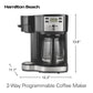 2-Way Programmable Coffee Maker, Single-Serve and 12-Cup Pot, Glass Carafe, Stainless Steel, New, 47650