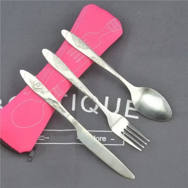 Delysia King 3Pcs/Set Stainless Steel Fork Spoon Knife Set