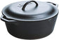 Pre-Seasoned Cast Iron Double Dutch Oven with Loop Handles, 5 Qt