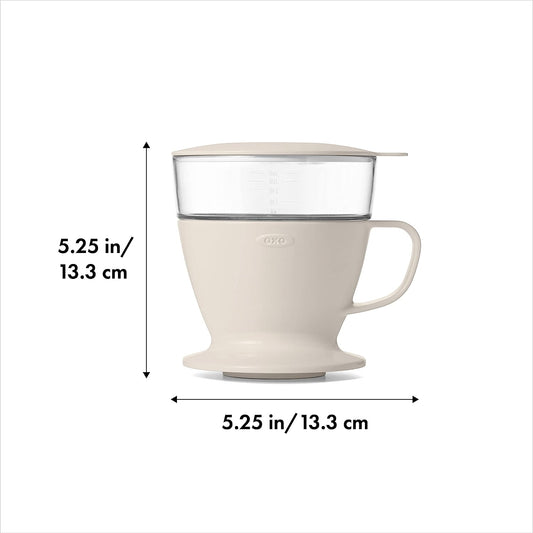 Brew Single Serve Pour-Over Coffee Maker, 12 Ounces, White