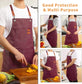 Canvas Cross Back Chef Cotton Aprons for Men Women with Large Pockets