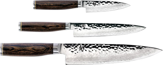 Premier 3 Piece Starter Set, Includes 8" Chef'S Knife, 4" Paring Knife & 6.5" Utility Knife, Handcrafted Japanese Knife Set, VG-MAX Core with Damascus Stainless Steel Cladding, Pakkawood Handle