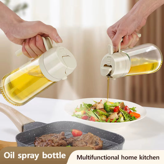 New 470Ml Oil Spray Pot 2-In-1 Plastic Household Kitchen Oil Bottle Nebulizing Mist Filling Cooking Oil Spray Pot Dual Use