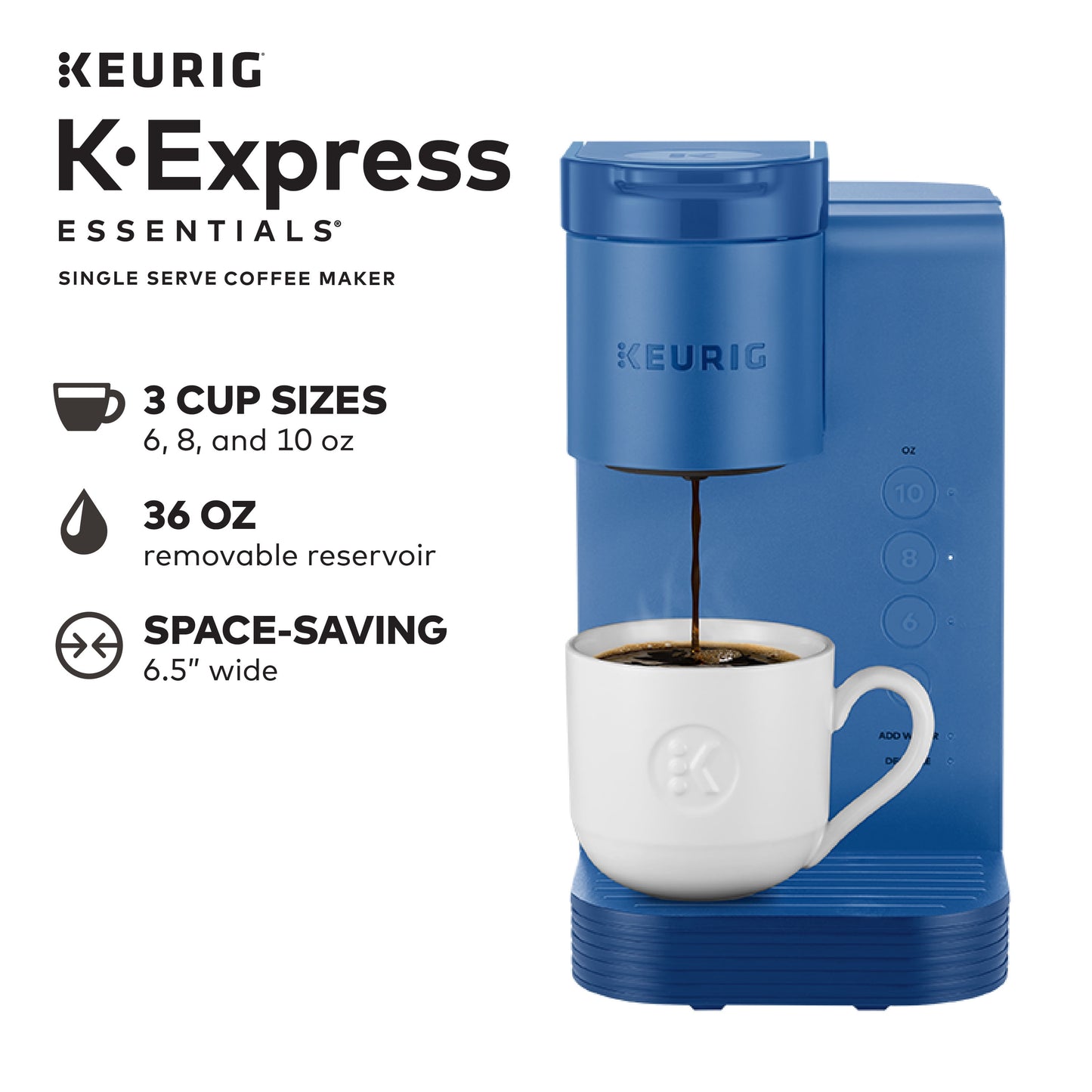 K-Express Essentials Pacific Blue Single-Serve K-Cup Pod Coffee Maker