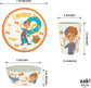 Blippi Kids Dinnerware Set 3 Pieces, Durable and Sustainable Melamine Bamboo Plate, Bowl, and Tumbler Are Perfect for Dinner Time with Family (Blippi, TABBS)