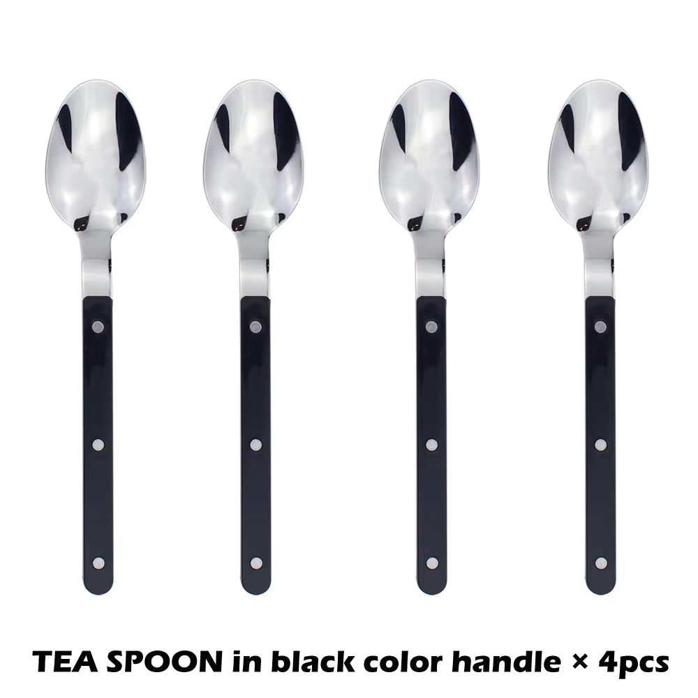 Fashionable Design Top Mirror Polishing Cutlery Sets Stainless Steel 18/8(304) ABS Handle with Rivets Silverware Set for Kitchen