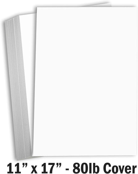 White Cardstock Thick 11X17 Paper - Heavy Weight 80 Lb Cover Card Stock 50 Pack