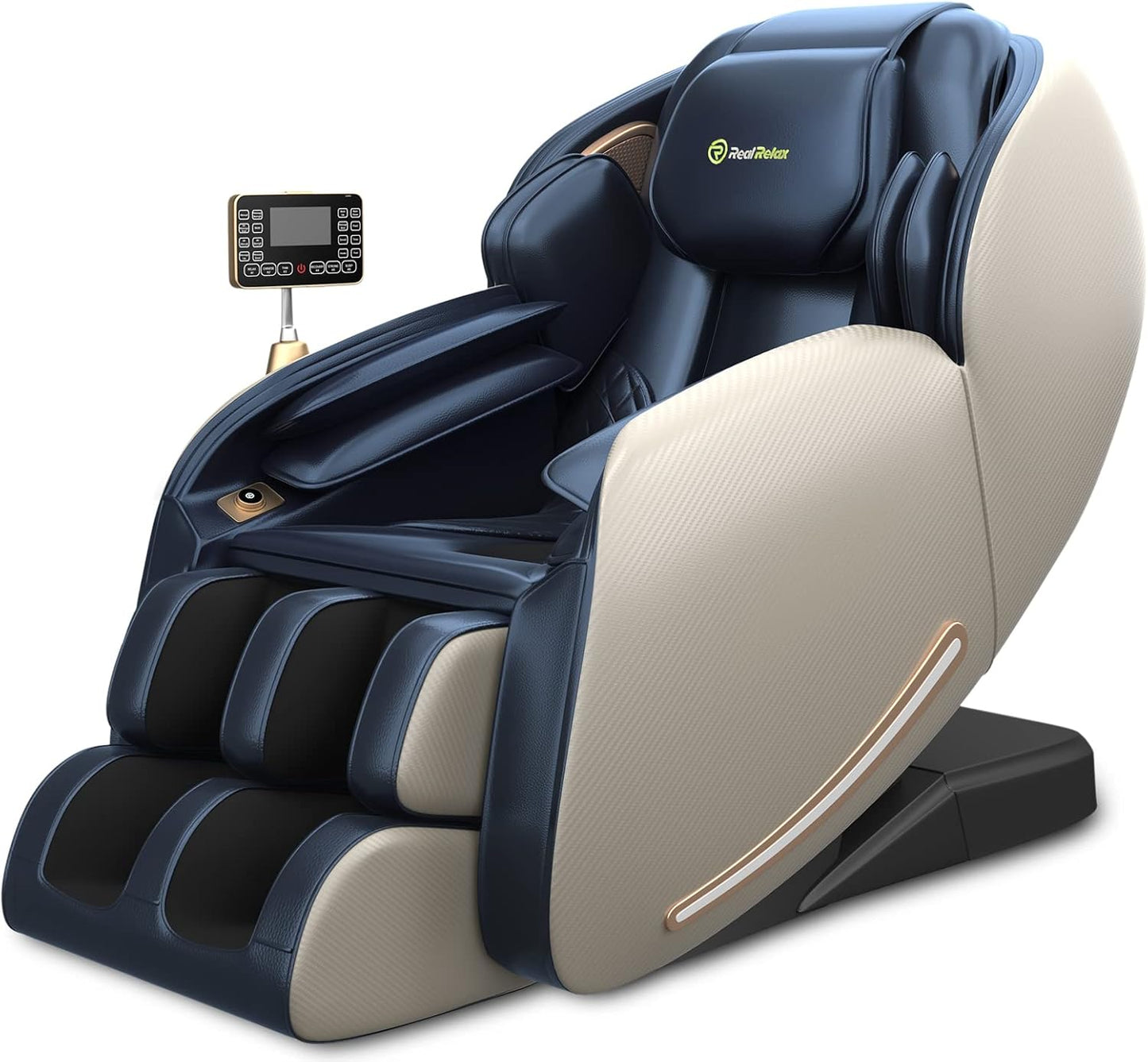 Massage Chair Favor-06, Full Body Zero Gravity Sl-Track Shiatsu Massage Recliner Chair with APP Control, Brown