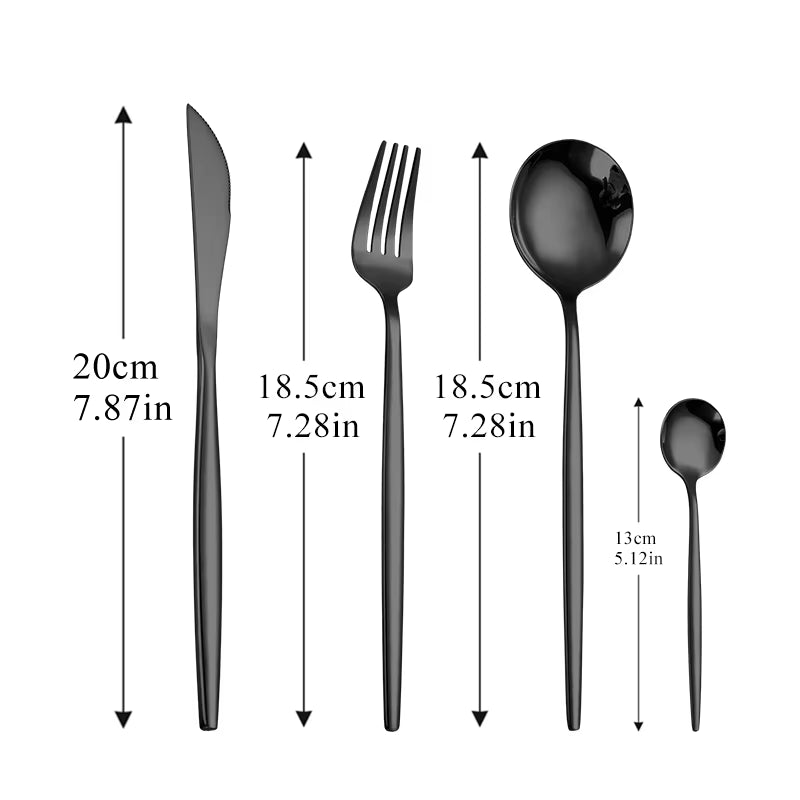 Tableware Black Silverware Cutlery Set 304 Stainless Steel Luxury Dinner Drop Ship Dinnerware Home Fork Spoon Knife Kitchen