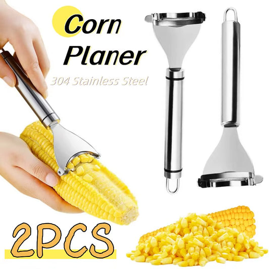 Stainless Steel Corn Planer Home Corn Peeler with Ergonomic Handle Convenient Corn Stripper Thresher Corn Cutter Kitchen Gadgets