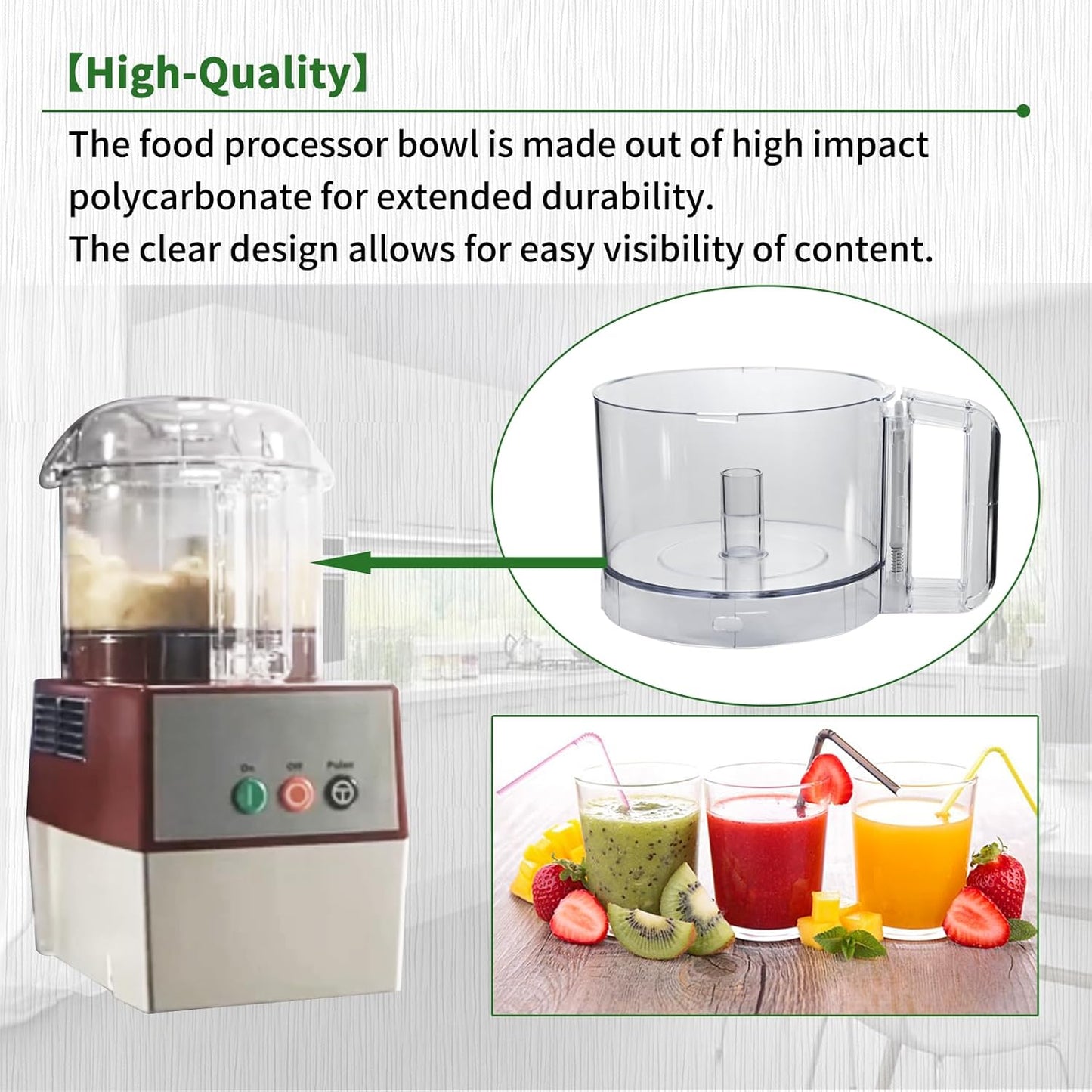 112203 Food Processor 3 Quart Clear Bowl Compatible with Robot Coupe R2