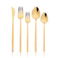 New 2023 Cutlery Set 18/10 Stainless Steel Flatware Set Fork Spoon Knife Dinner Set Golden Dinnerware Set Kitchen Silverware