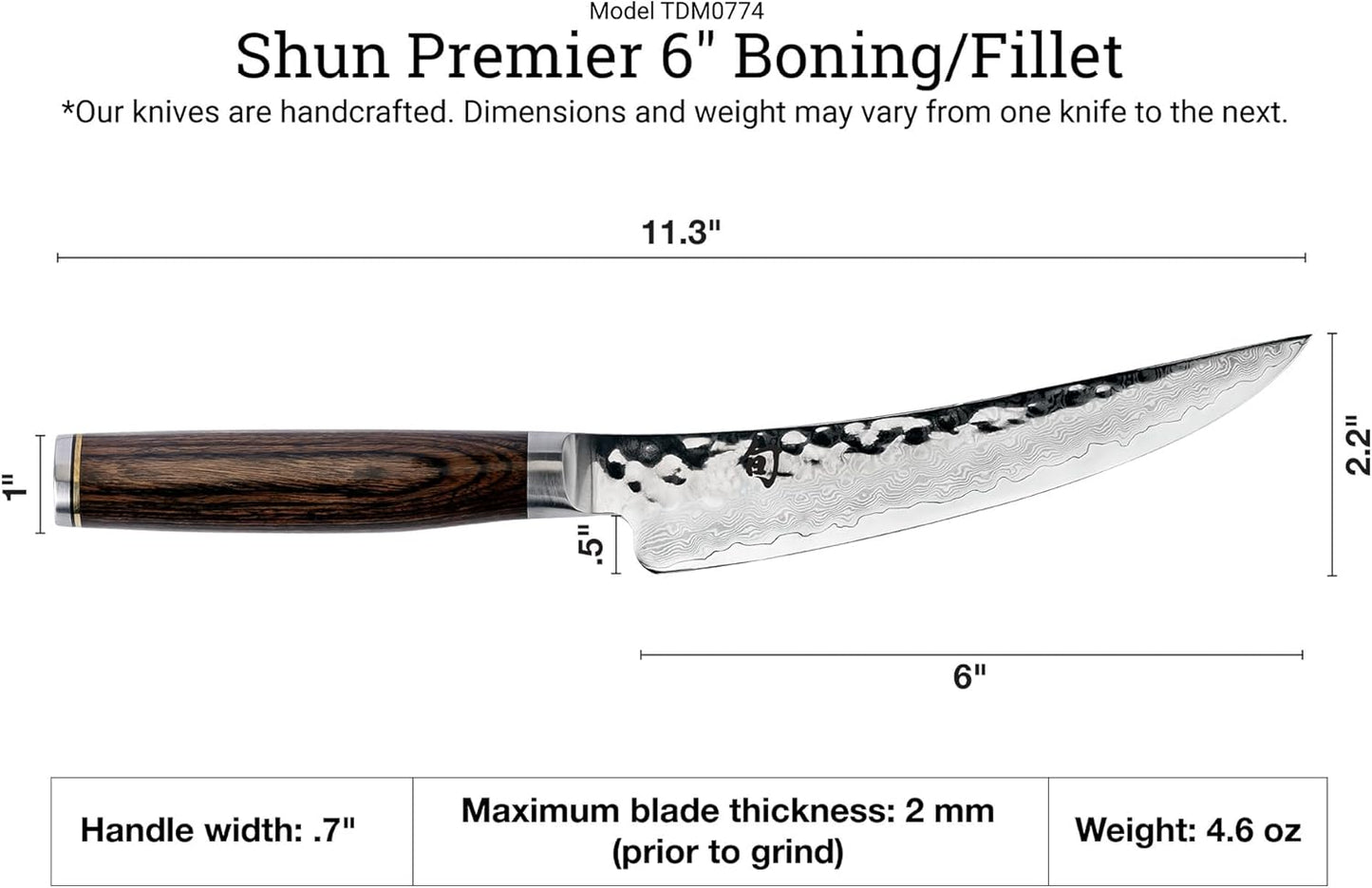 Premier 6" Gokujo Boning Knife, Handcrafted Japanese Boning & Fillet Knife, VG-MAX Core with Damascus Stainless Steel Cladding, Pakkawood Handle, Meat & Fish Knife for Professional and Home Chefs