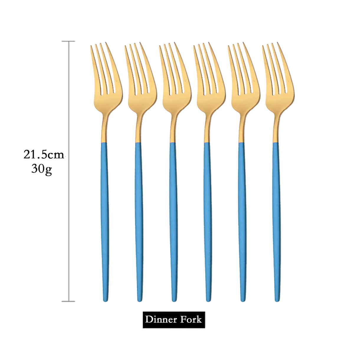 Green Gold 6Pcs Dinner Fork Tableware Dinnerware Stainless Steel Silverware Kitchen Party Flatware Matte Black Cutlery Set