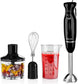 Electric Immersion Hand Blender 300 Watt 2 Mixing Speed with Stainless Steel Blades, Powerful Portable Easy Control Grip Stick Mixer Perfect for Smoothies, Puree Baby Food & Soup, Black HS560B