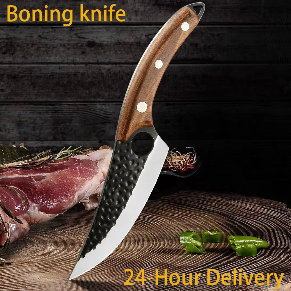 Handmade Forged Stainless Steel Boning Knifes Messer Full Tang Handle Bone Cleaver Knife Professional 6 Inch with Knives Cover